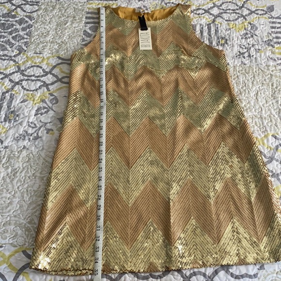 BB Dakota Gold Sequin Mod Style Dress - Picture 11 of 11